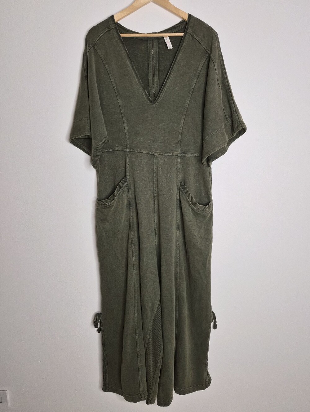Daily Practice by Anthropologie Horizon Wide Leg Jumpsuit Olive Green XL Petite